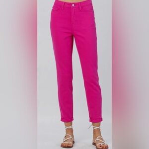 Judy Blue- pink slimfit jeans with cuff